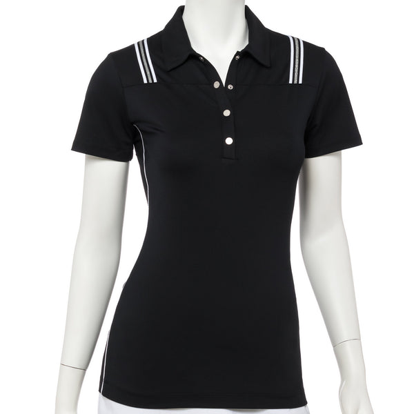 Short Sleeve Metallic Tubular Tape Trim Polo - EPNY