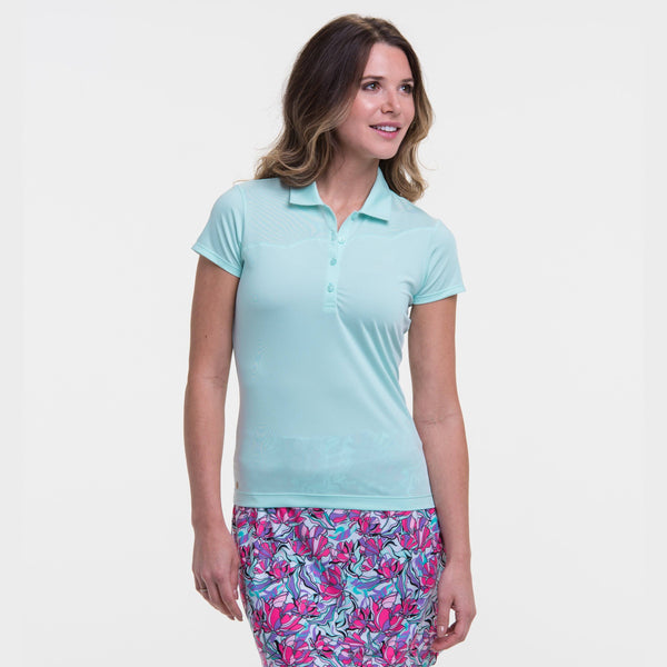 Cap Sleeve Scallop Yoke Polo