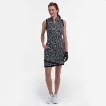 SLEEVELESS SNAKESKIN PRINT DRESS