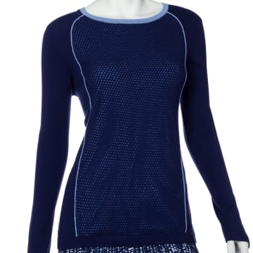 Pointelle Mesh Overlay Pullover - SALE