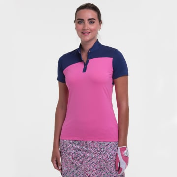Short Sleeve Snap Mandarin Collar Polo - Sale