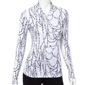LONG SLEEVE CASCADING CHAINS PRINT ZIP - SALE