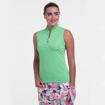 Sleeveless Mandarin Collar Polo - Sale