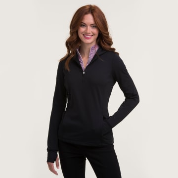 LONG SLEEVE HOODED ZIP PULLOVER - LONG SLEEVE HOODED ZIP PULLOVER