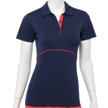 Short Sleeve Contrast Piping & Tape Trim Polo - SALE