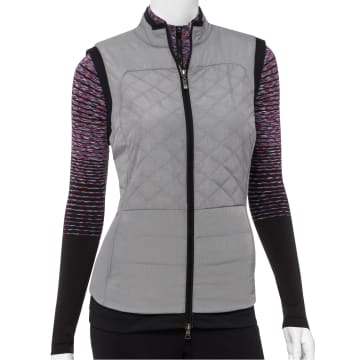 Quilt Vest With Fleeced Knit Hem Detail - SALE