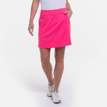 Knit Skort w/ Back Mesh Pleat Detail - Knit Skort w/ Back Mesh Pleat Detail