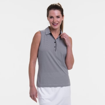 Sleeveless Geometric Jacquard Polo - SALE