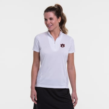 Auburn | Short Sleeve Convertible Zip Mock Polo | Collegiate