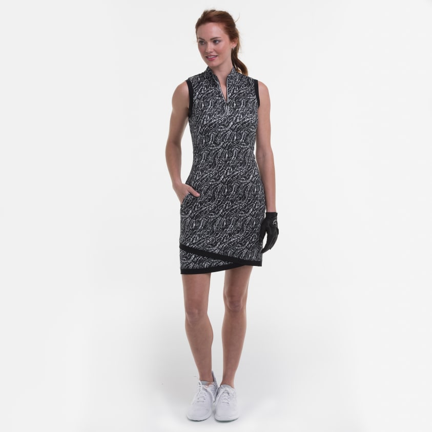 SLEEVELESS SNAKESKIN PRINT DRESS