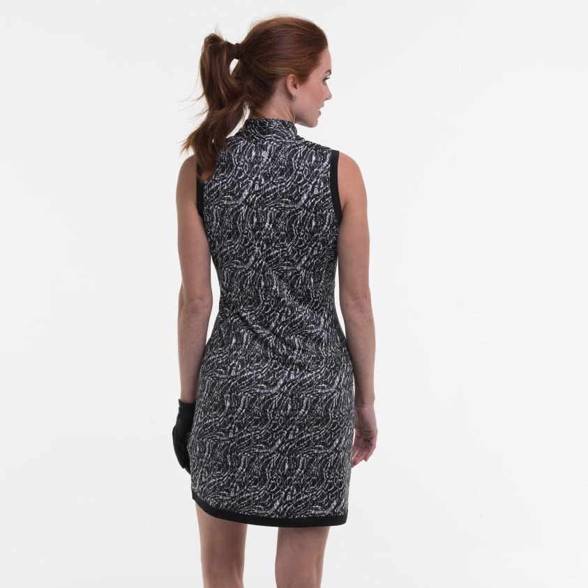 SLEEVELESS SNAKESKIN PRINT DRESS
