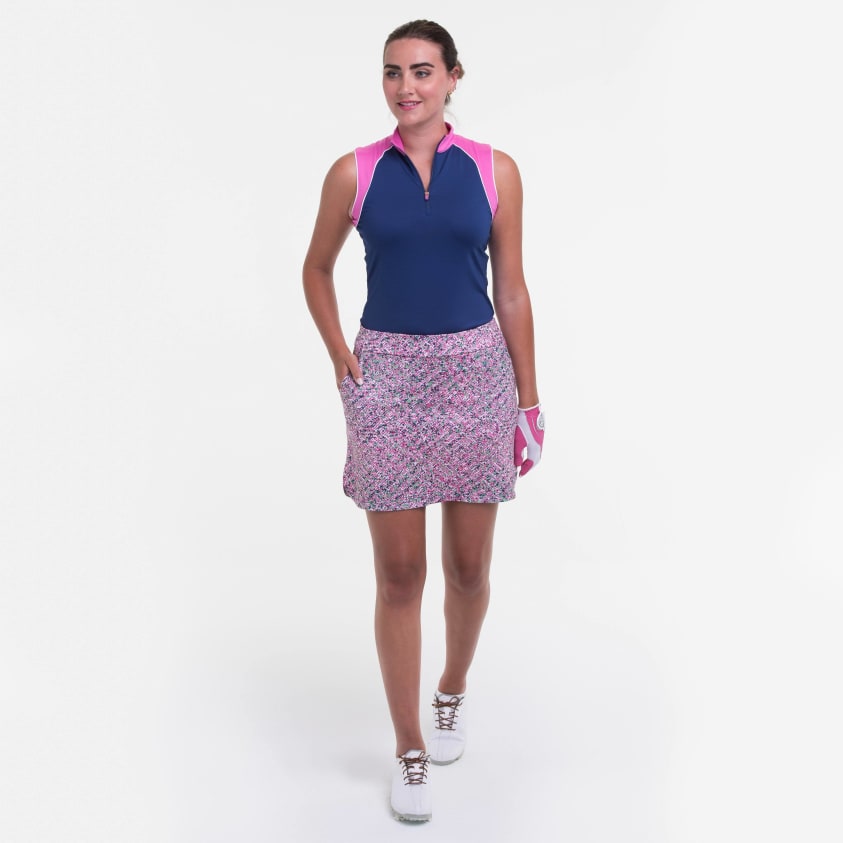 17 1/2 Inch Multi Texture Print Skort