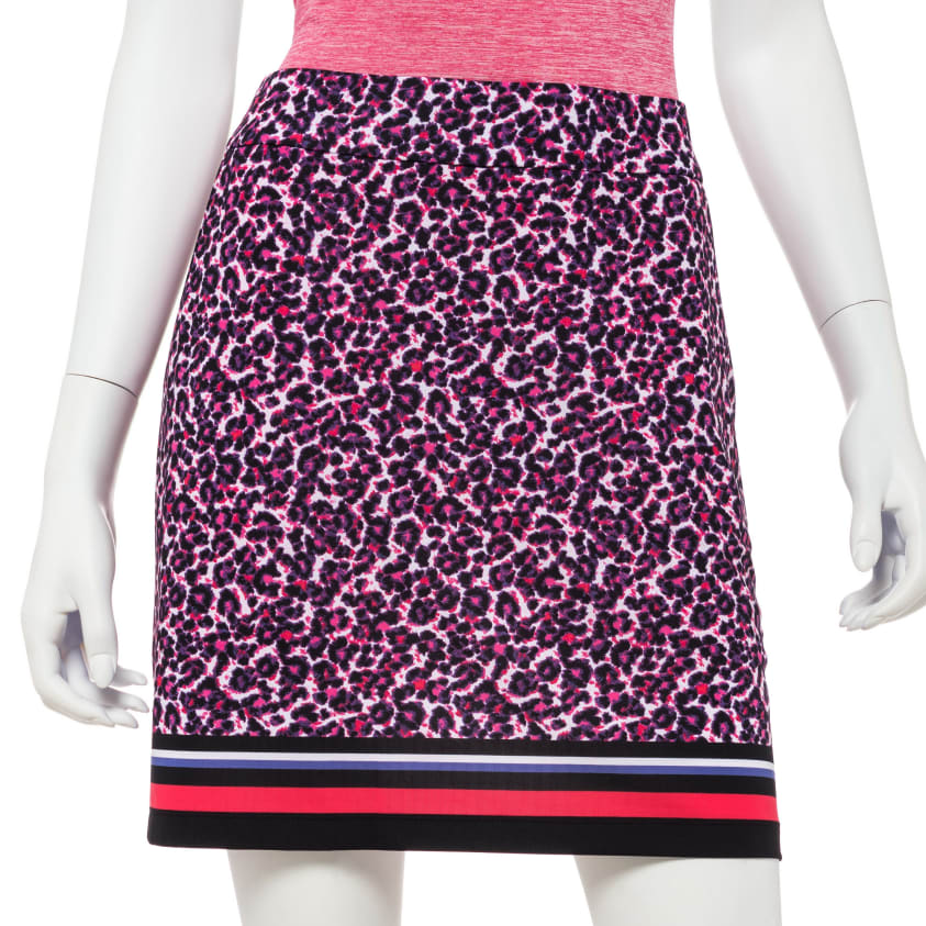 Ikat Leopard Spot Print Border Skort - EPNY