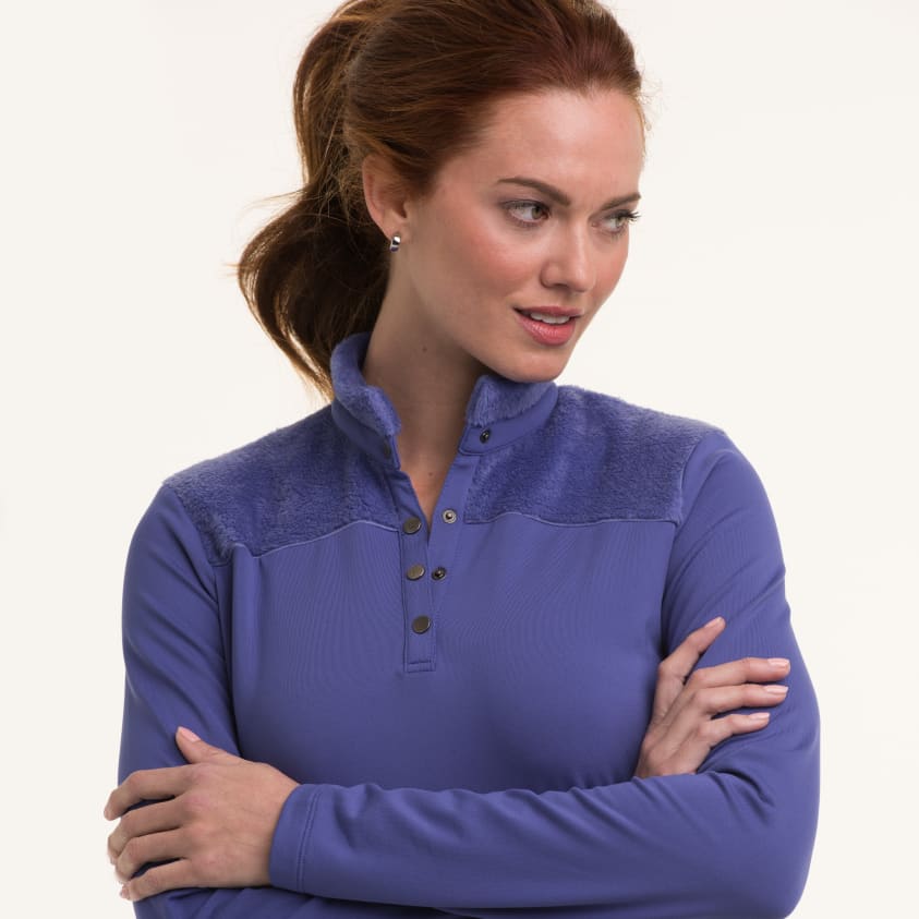 LONG SLEEVE SNAP PLACKET PULLOVER