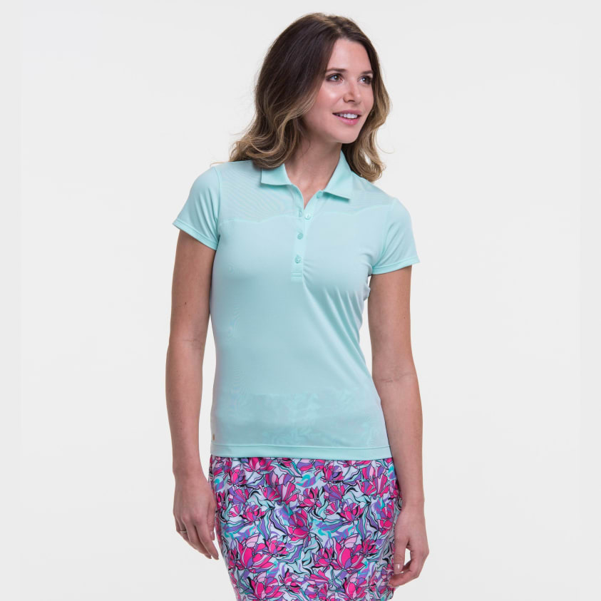 Cap Sleeve Scallop Yoke Polo