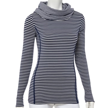 Long Sleeve Stripe Cowl Neck Pullover - SALE - Long Sleeve Stripe Cowl Neck Pullover - EPNY