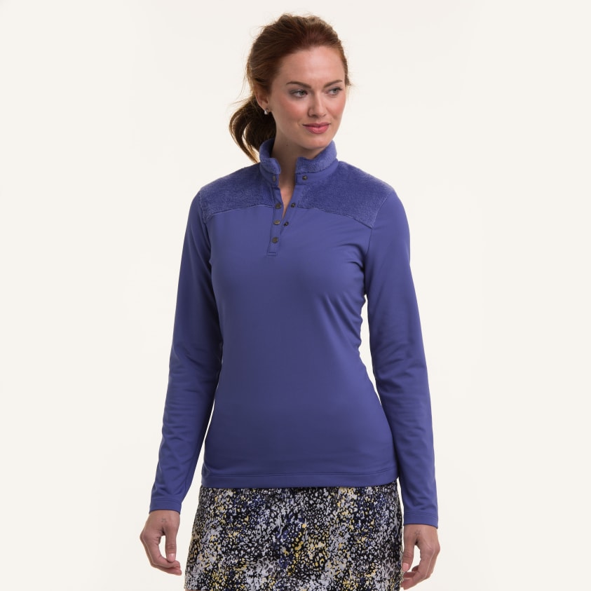 LONG SLEEVE SNAP PLACKET PULLOVER