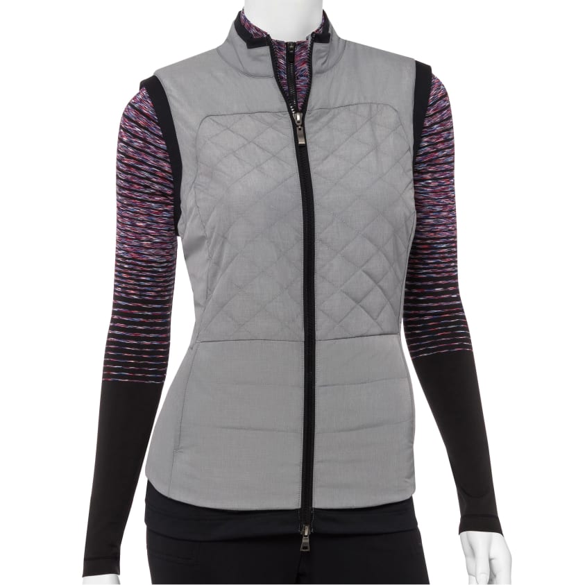 Quilt Vest With Fleeced Knit Hem Detail - EPNY